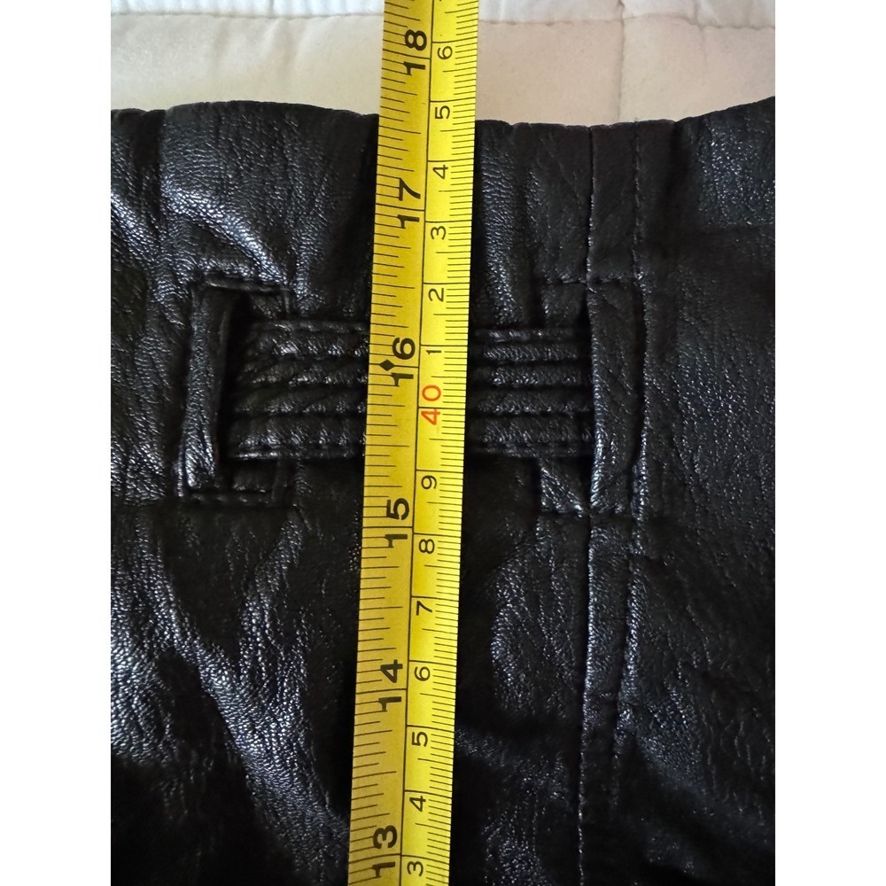 Free People Faux Leather Skirt Paperbag Waist Tie Belt Black Skirt Size 8 (G) - Picture 10 of 13